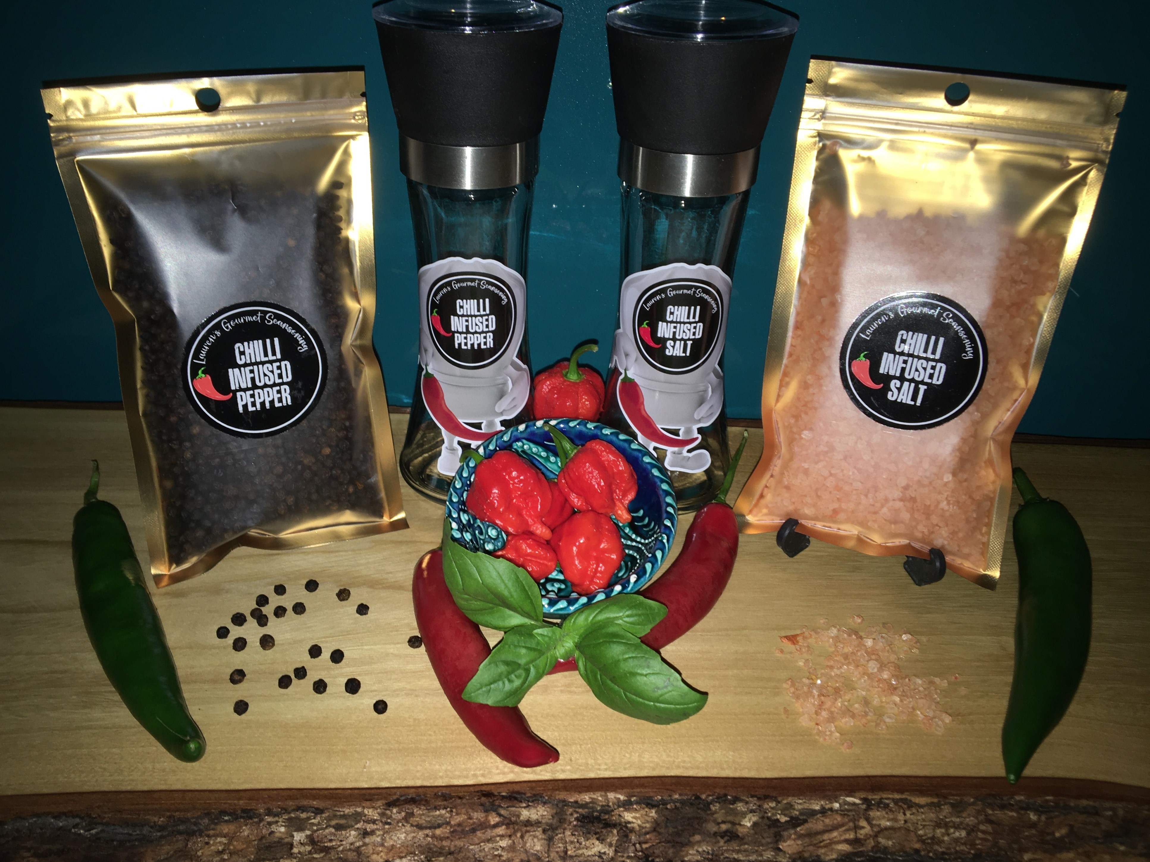 Chilli Infused Salt 160g & Chilli Infused Pepper 100g Grinder Pack