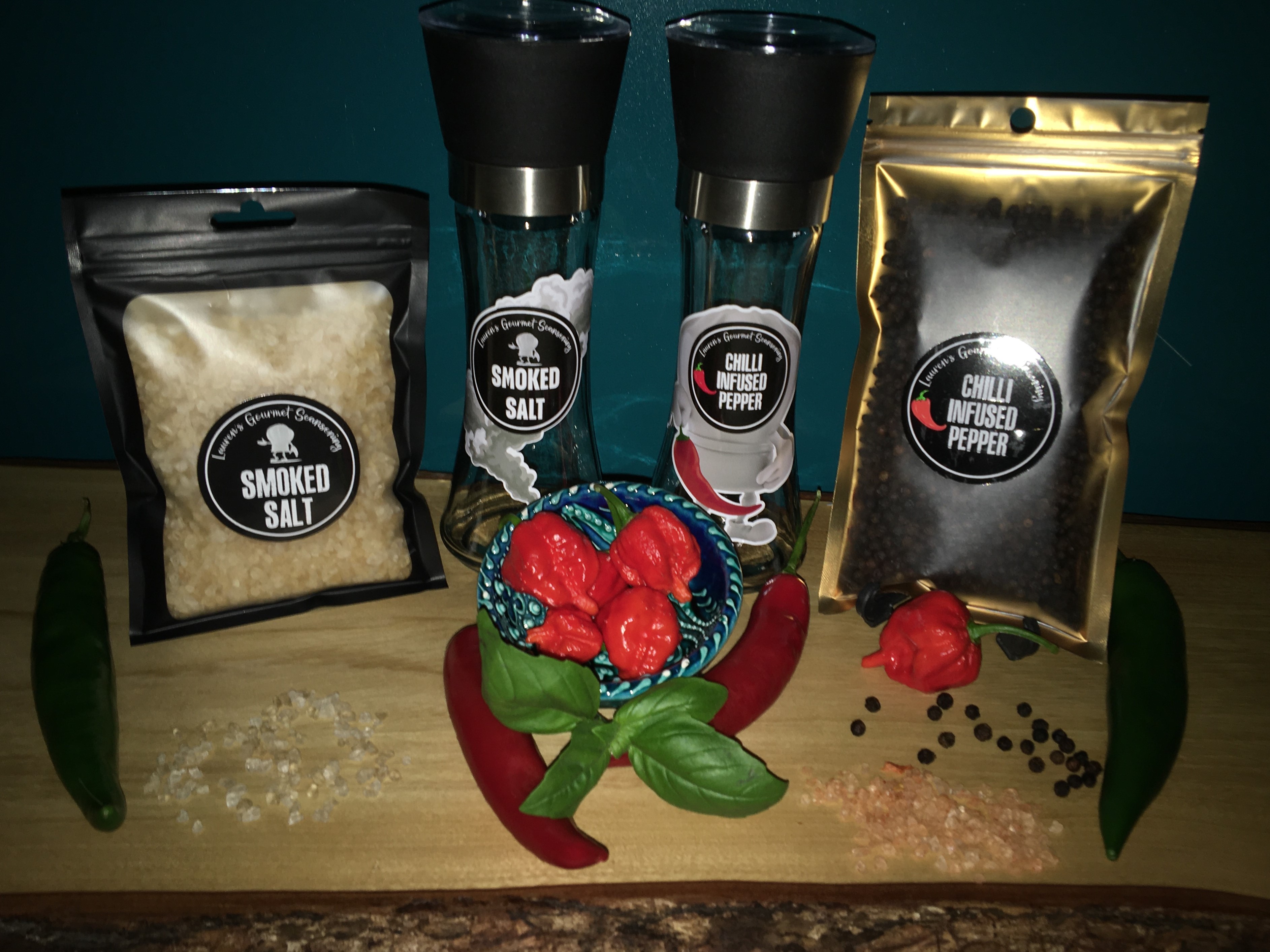 Chilli Infused Pepper 100g & Smoke Infused Salt 160g Grinder Pack