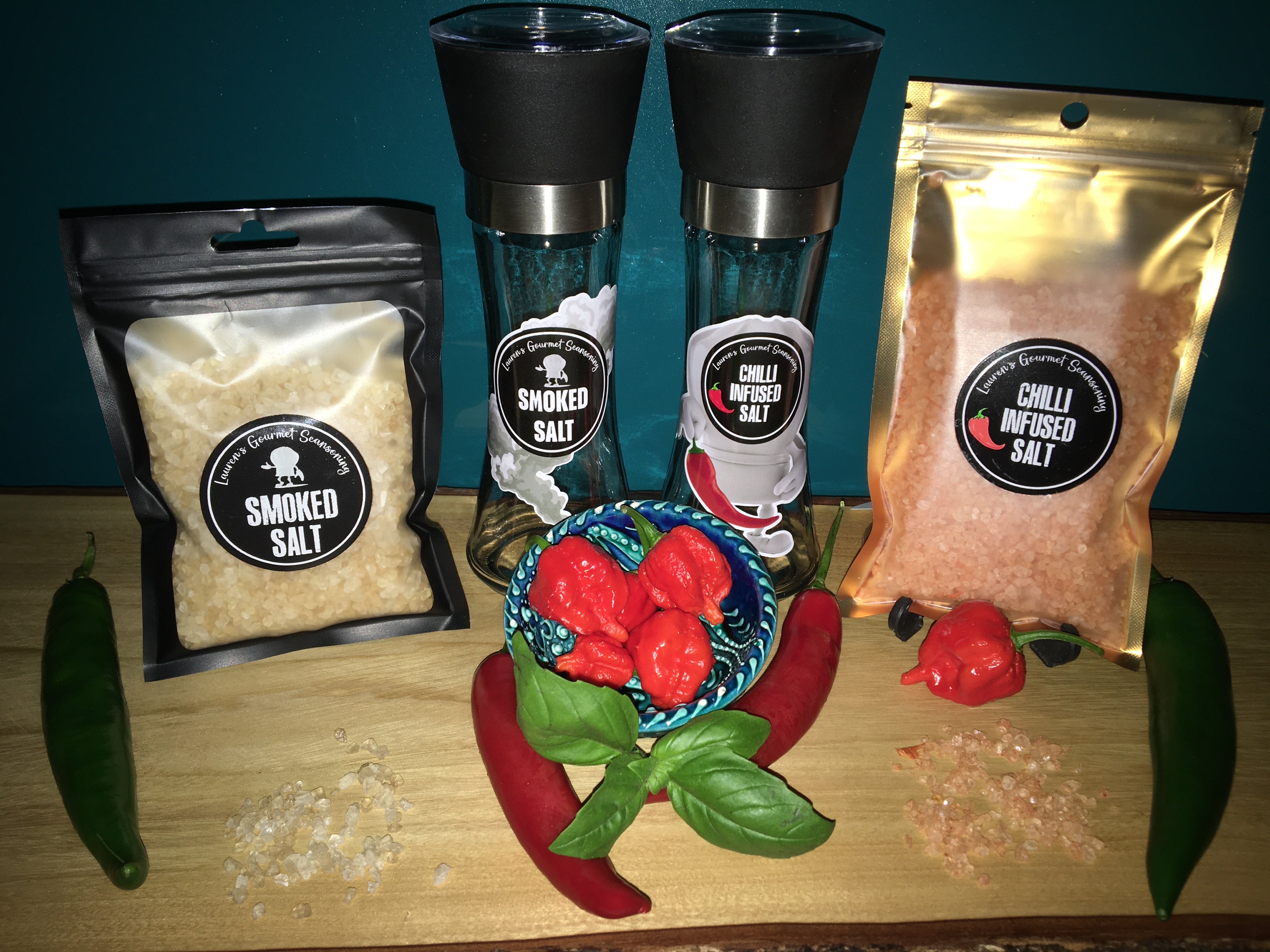 Chili Infused Salt 160g & Smoke Infused Salt 160g Grinder Pack